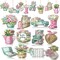 36 Pcs Spring Ornaments for Tree Wooden Flower Ornaments Daisy Tulip Watercolor Floral Hanging Decor Wood Pastel Spring Decor for Home Small Tree Party(Vibrant)